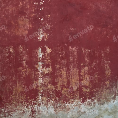 Preview: Old plastered red brutal wall: red square.