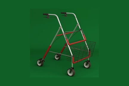 Preview: Metal shopping cart with wire basket