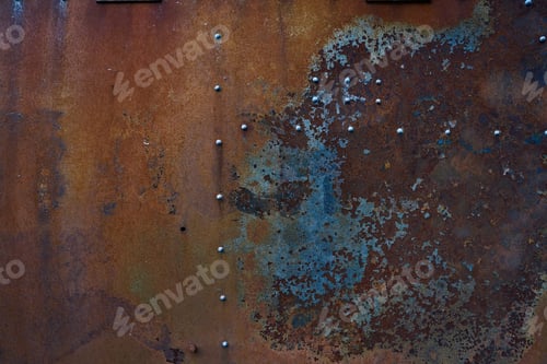Preview: Rusty surface of vehicle, destroyed by missile during Ukrainian war