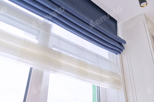 Preview: Roman blind in the interior detail close-up