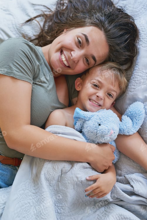 Preview: My little boy, still my bundle of joy. Shot of a young woman bonding with her son at home.