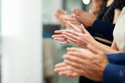 Preview: Cropped shot of a diverse group of unidentifiable businesspeople applauding