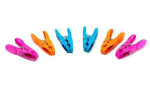 Preview: clothespeg in green orange pink and blue