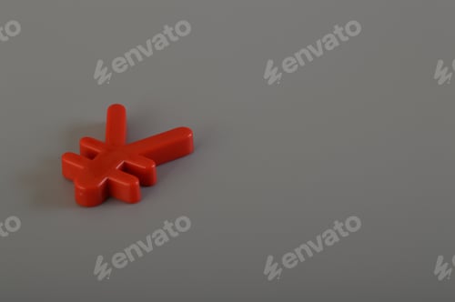 Preview: Red Currency Symbol on Gray Background