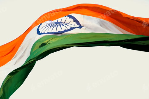 Preview: Close-up shot of wavy Indian flag