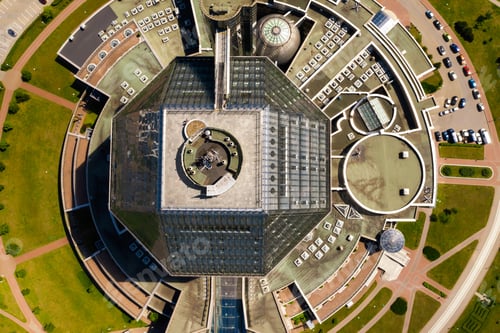 Preview: Top view of the National library in Minsk-the capital of the Republic of Belarus, a public building