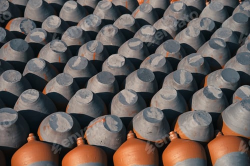 Preview: Traditional drying of clay bowls in the sun, Kathmandu