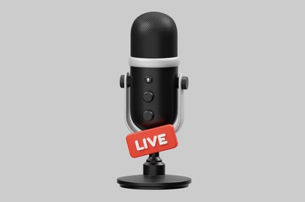 Studio microphone with live indicator