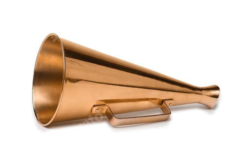 Preview: Retro megaphone on light background