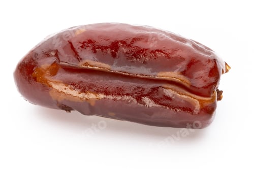 Preview: Dry dates isolated on white background. Top view. Flat lay pattern.