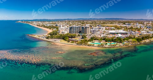 Preview: Aerial drone view of Settlement Cove Lagoon, Redcliffe, Australi