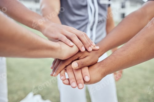 Preview: Hands, teamwork or fitness friends with support for motivation, collaboration or team building for