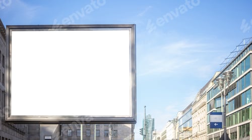 Preview: Empty billboard for public advertisement on the roadside. Space for text.