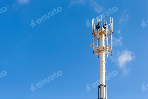 Preview: Telecommunication and cell tower, 4G and 5G radio network telecommunication equipment