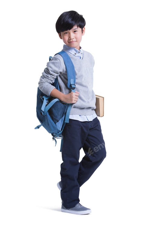 Preview: Cute schoolboy with book in hand