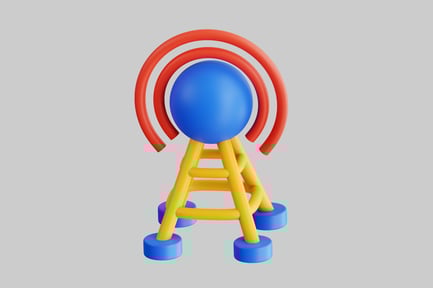 Preview: Cartoon antenna with signal waves