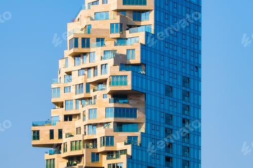 Preview: A lot of windows on a skyscraper building. Urban textures and backgrounds.
