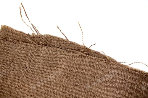 Preview: A Piece Of Old Burlap, Isolated On A White Background. Natural Sackcloth Textured For Background