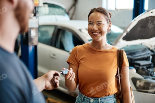 Preview: We take care of cars and the people who drive them. Shot of a woman receiving her car keys.