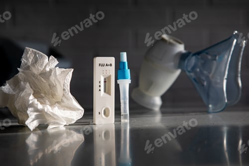 Preview: negative test for influenza group A, close-up