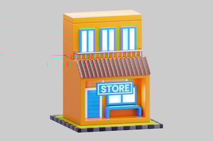 Preview: 3D Cartoon Store Building Icon