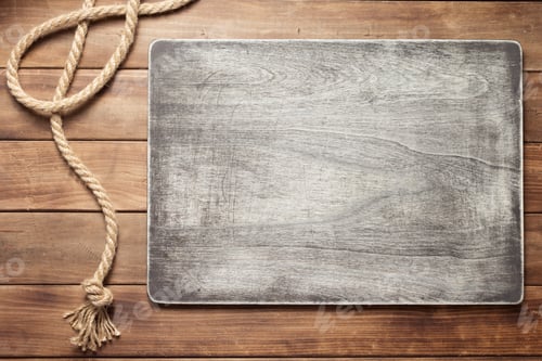 Preview: ship rope at wooden board background