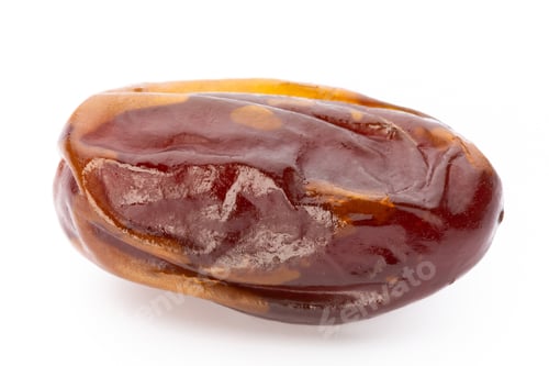 Preview: Dry dates isolated on white background. Top view. Flat lay pattern.