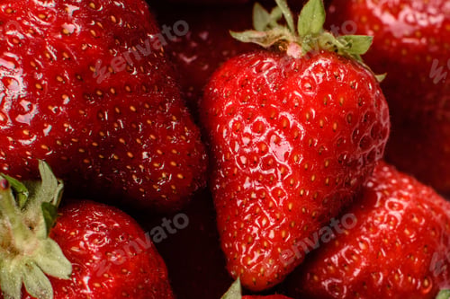 Preview: Beautiful juicy fresh strawberries on the concrete surface of the table