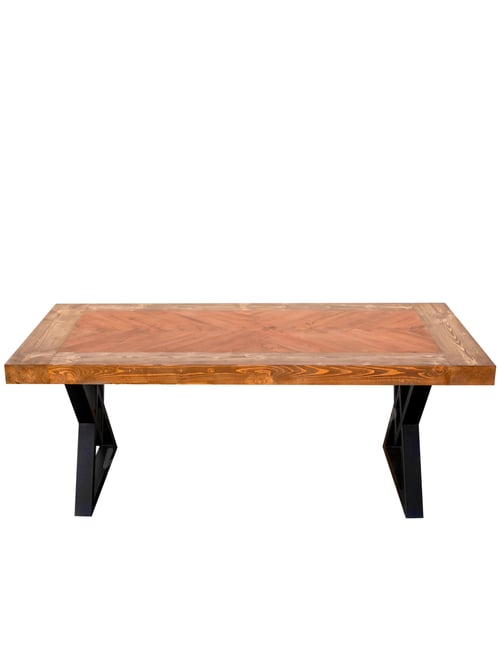 Preview: Closeup shot of a wooden table on white background