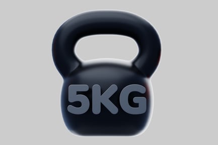 Preview: Black kettlebell with 5KG weight
