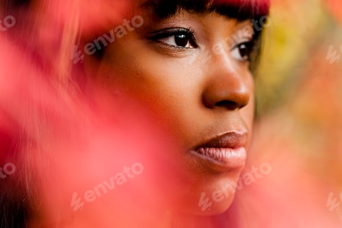 Preview: Close up portrait of thoughtful young woman