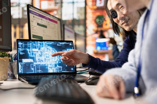 Preview: Customer support colleagues doing brainstorming, using AI