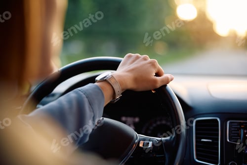Preview: Close up of woman traveling by car.