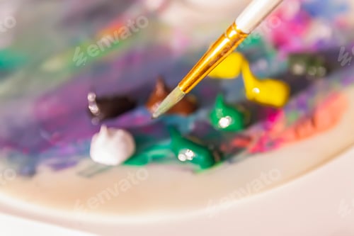 Preview: Art palette with oil paints