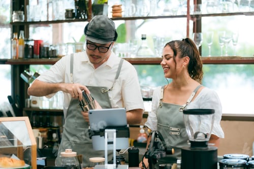 Preview: Cafe Excellence, Professional Baristas and Staff Serving Hot Drinks with Expertise