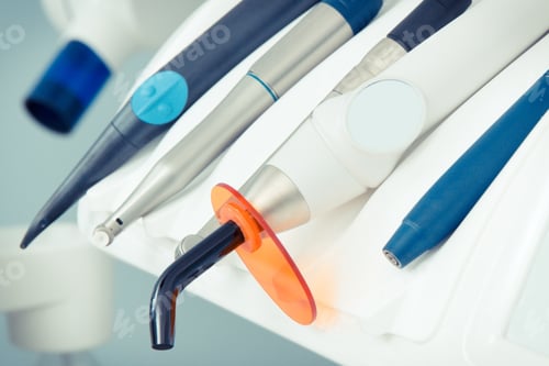 Preview: Instruments, tools and dental x-ray machine used by dentists in stomatology office