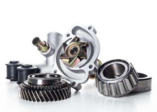 Preview: Various automotive parts showcased for inspection on a white background highlighting their details