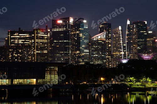 Preview: Singapore city skyline with modern skyscraper architecture building in concept of financial business