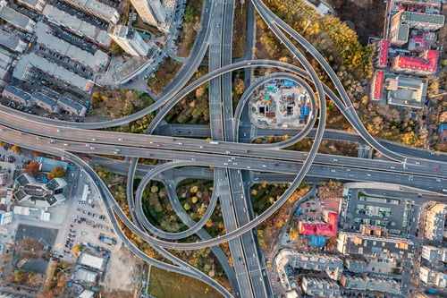 Preview: Aerial view of a city interchange in Taijin, China