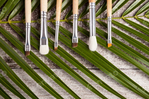 Preview: Makeup brushes on leaves