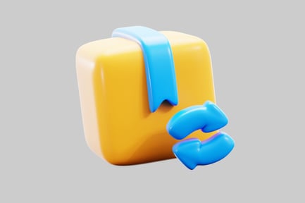 Vorschau: Paket mit kreisförmigen Pfeilen austauschen