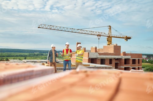 Preview: Men standing at top of unfinished house discussing