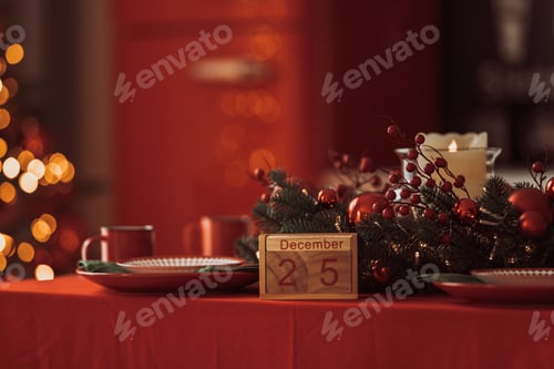 Preview: calendar with christmas date 25 december in a festive atmosphere