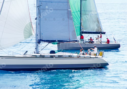 Preview: Brindisi, Italy - 06.16.2019: Sailing yachts during regatta Brindisi Corfu