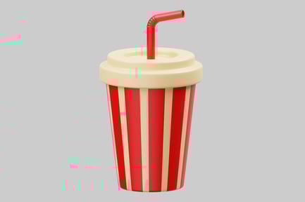 Preview: Striped retro drink with straw