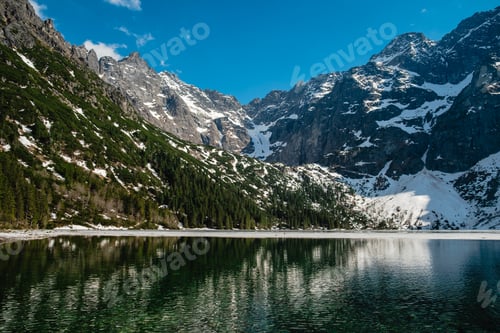 Preview: Morskie Oko Lake, tatras mountains Poland, spring time