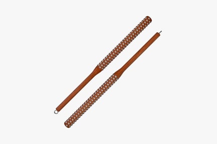 Preview: Wooden knitting needles with metal end rings