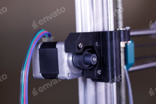 Preview: Closeup of 3d printer components