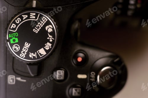Close Up of DSLR Camera Settings Dial
