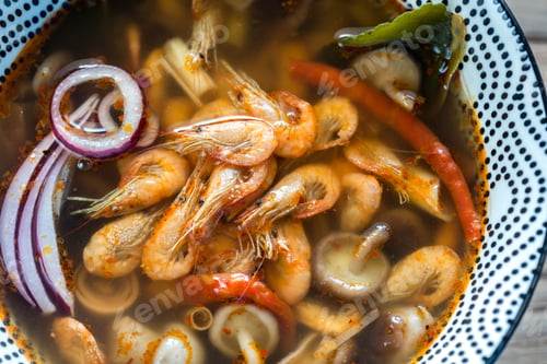 Preview: Bowl of thai tom yum soup
